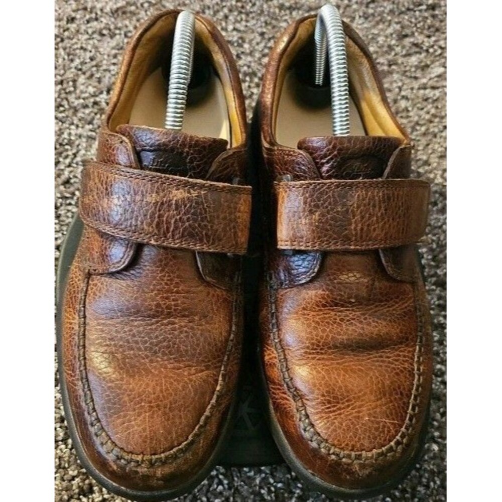 Dr. Comfort Men's Leather Diabetic Shoes Brown With Hook Strap Size 9 M